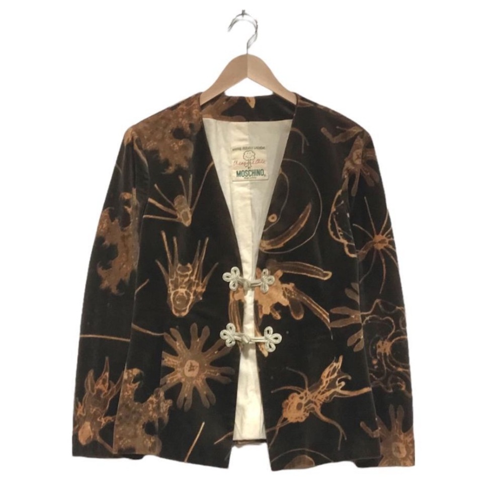 Moschino Couture! Vintage 1990’s Brown Silky Velvet Jacket